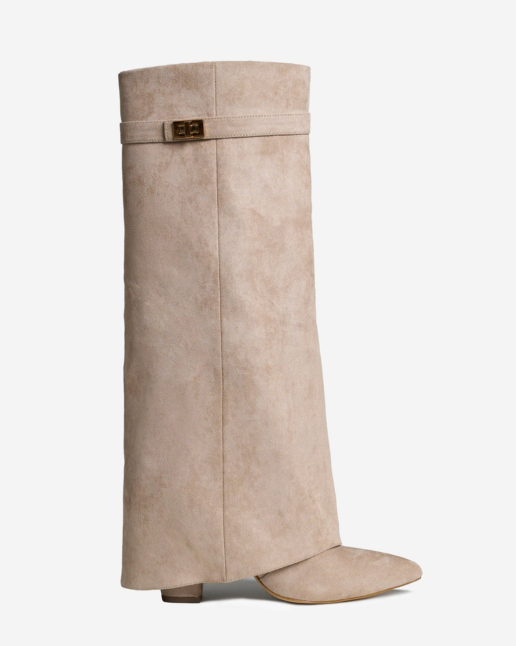 Bottes Élégantes en Suède avec Accents Dorés
