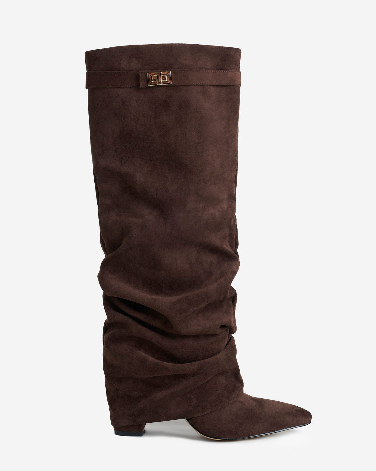 Bottes Élégantes en Suède avec Accents Dorés